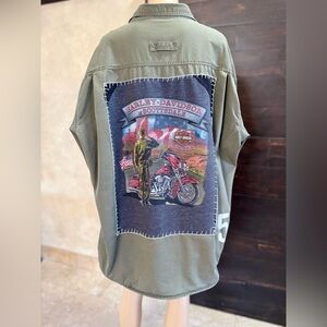 Upcycled Cabela's Harley Davidson Of Scottsdale Military Lined Jacket Size 2XL
